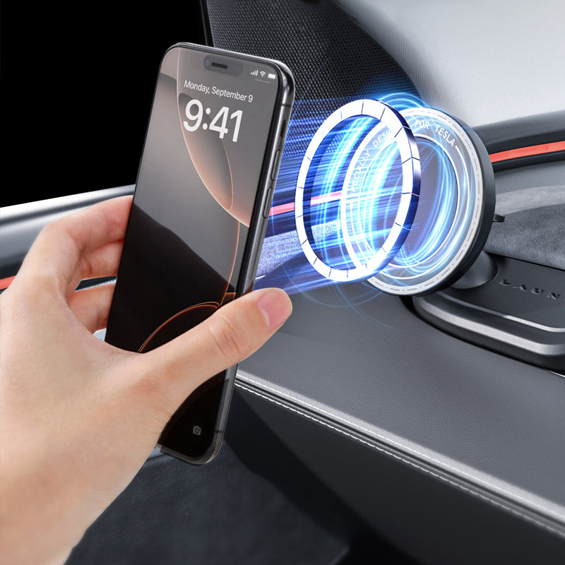 Evgearx Custom Fit Magnetic Phone Mount for Tesla Model 3/Y 2025 Refresh (Juniper/Highland)